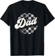 Funny Retro Checkered Dad Race Vintage Matching Family T-Shirt - T-Shirt | Black