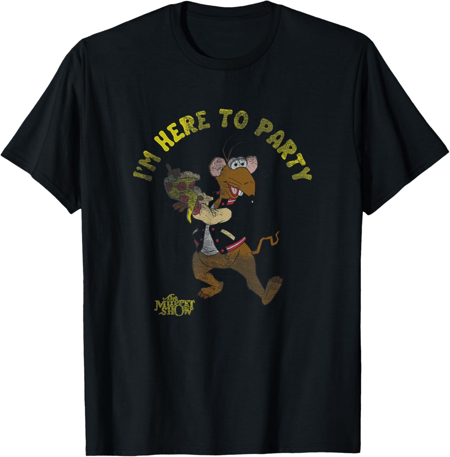 Disney The Muppets Show I'm Here To Party Rizzo Retro Poster T-Shirt - T-Shirt | Black