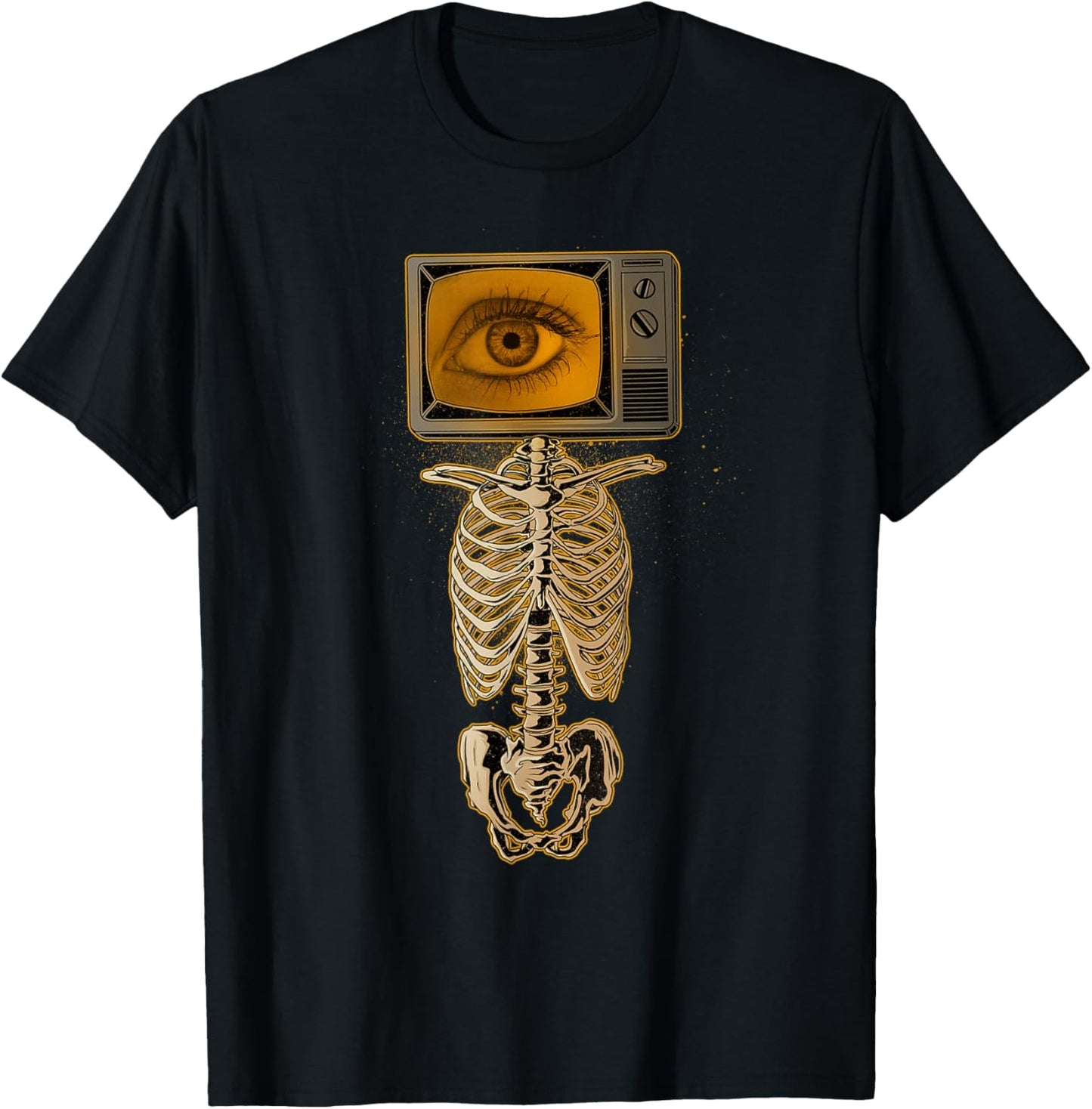 Weirdcore Skeleton TV Head Cosplay X-ray Radiology Tech T-Shirt - T-Shirt | Black