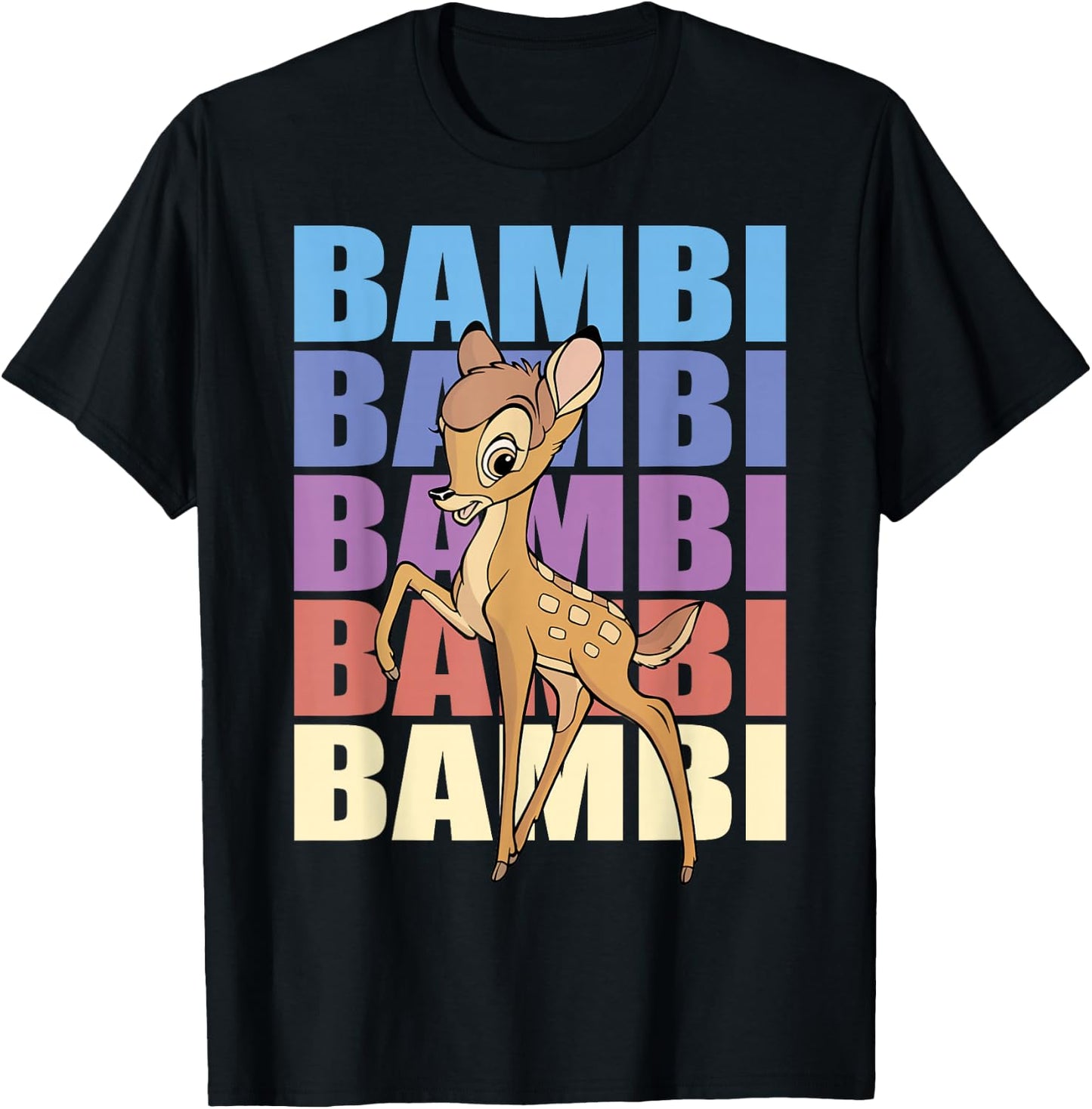 Disney Bambi Name Stack Portrait T-Shirt - T-Shirt | Black