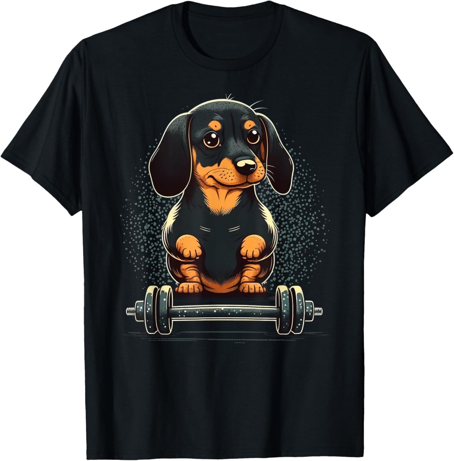 Dachshund Weightlifting Funny Fitness Gym Dachshund T-Shirt - T-Shirt | Black