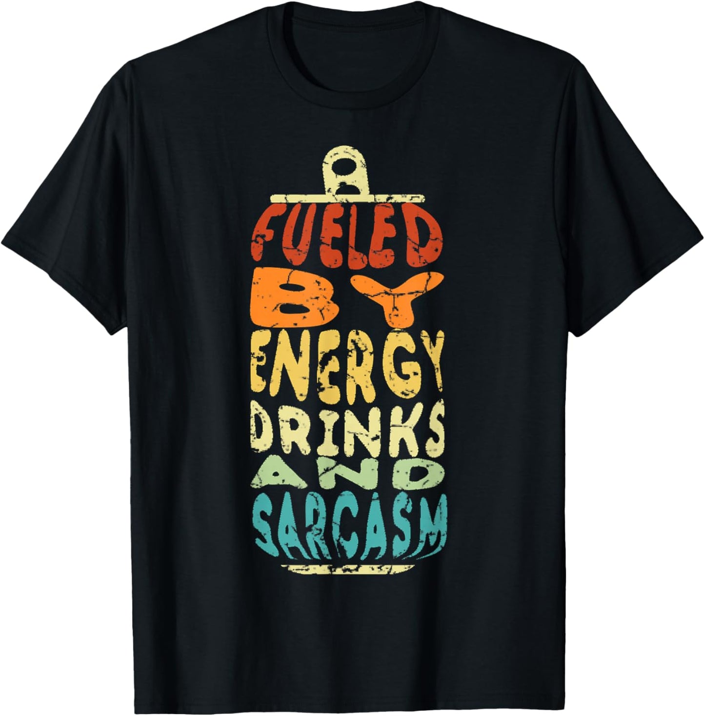 Funny Retro Sarcastic Energy Drink Caffeine Lover T-Shirt - T-Shirt | Black