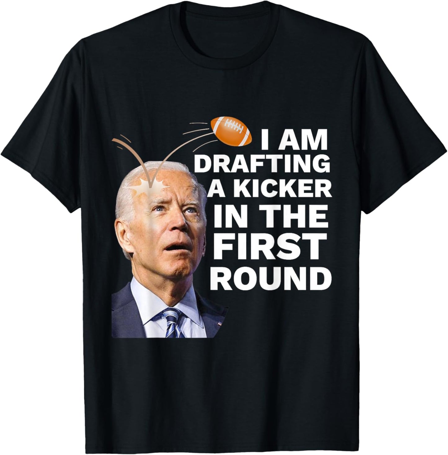 Confused Drafting Kicker Funny Fantasy Football Draft Party T-Shirt - T-Shirt | Black
