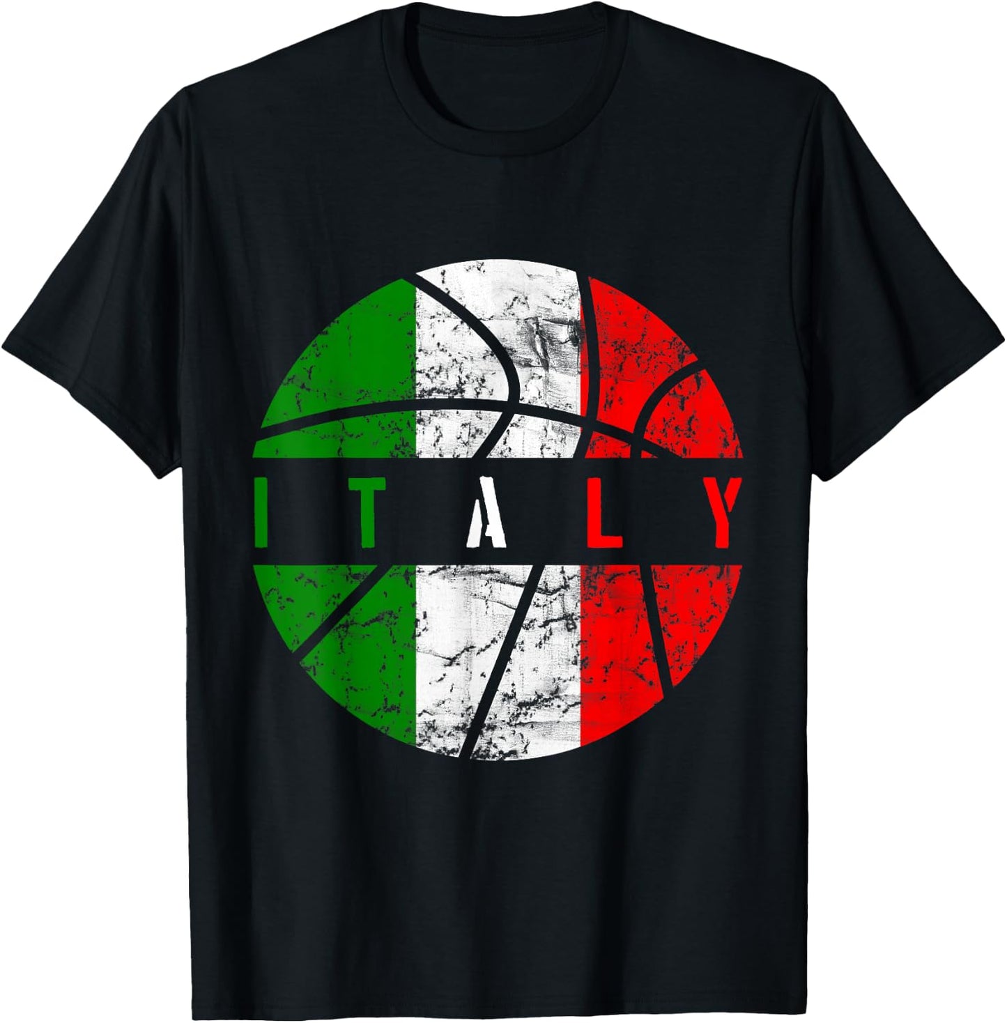 Italy Flag Basketball Italian Team Fan Lover T-Shirt - T-Shirt | Black