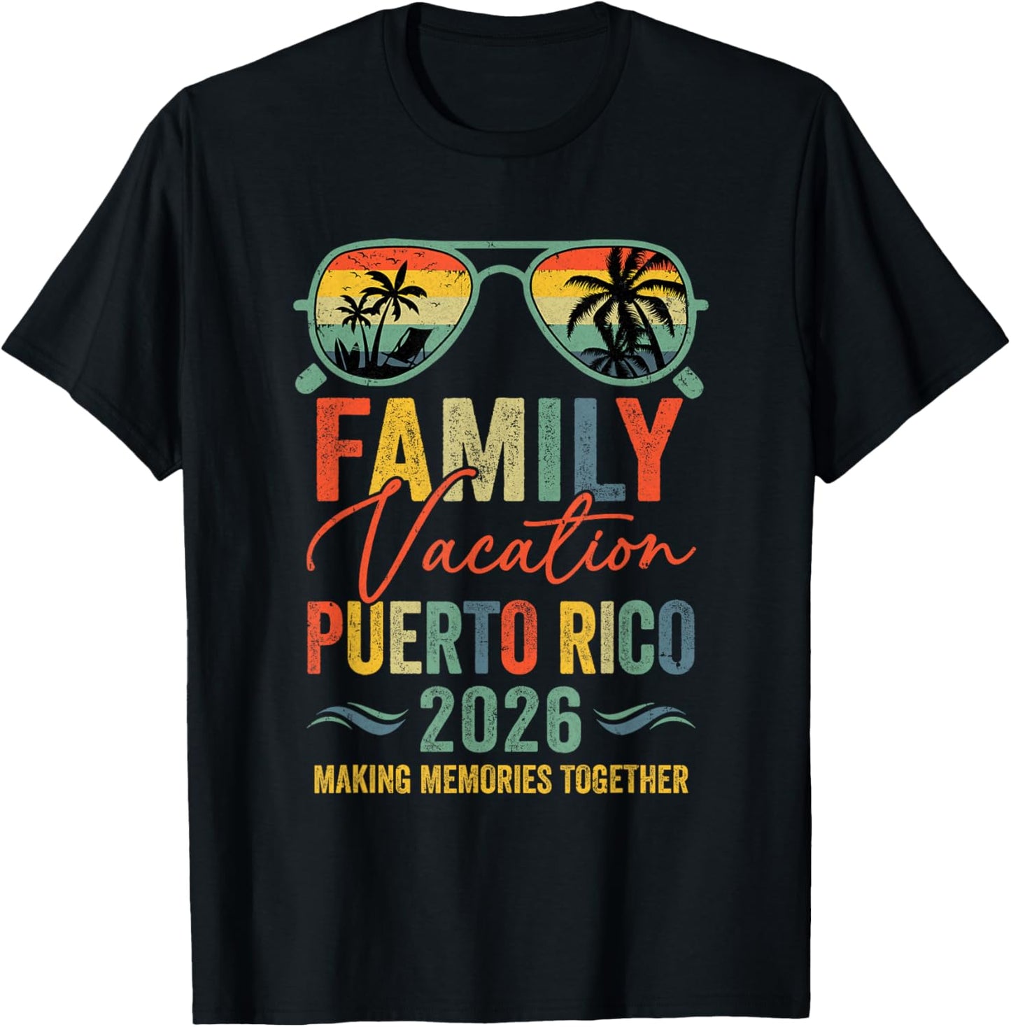 Puerto Rico Vacation 2026 Matching Family Group Summer T-Shirt - T-Shirt | Black