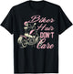 Biker Hair Don't Care Bike Lovers Women Motorcycle T-Shirt - T-Shirt | Black