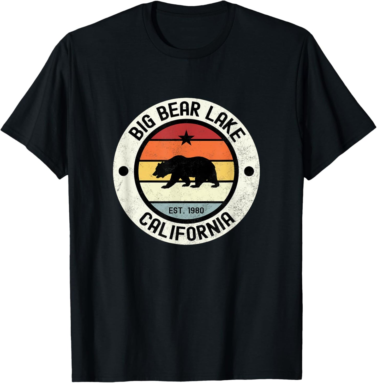 Big Bear Lake California CA Vintage T-Shirt - T-Shirt | Black