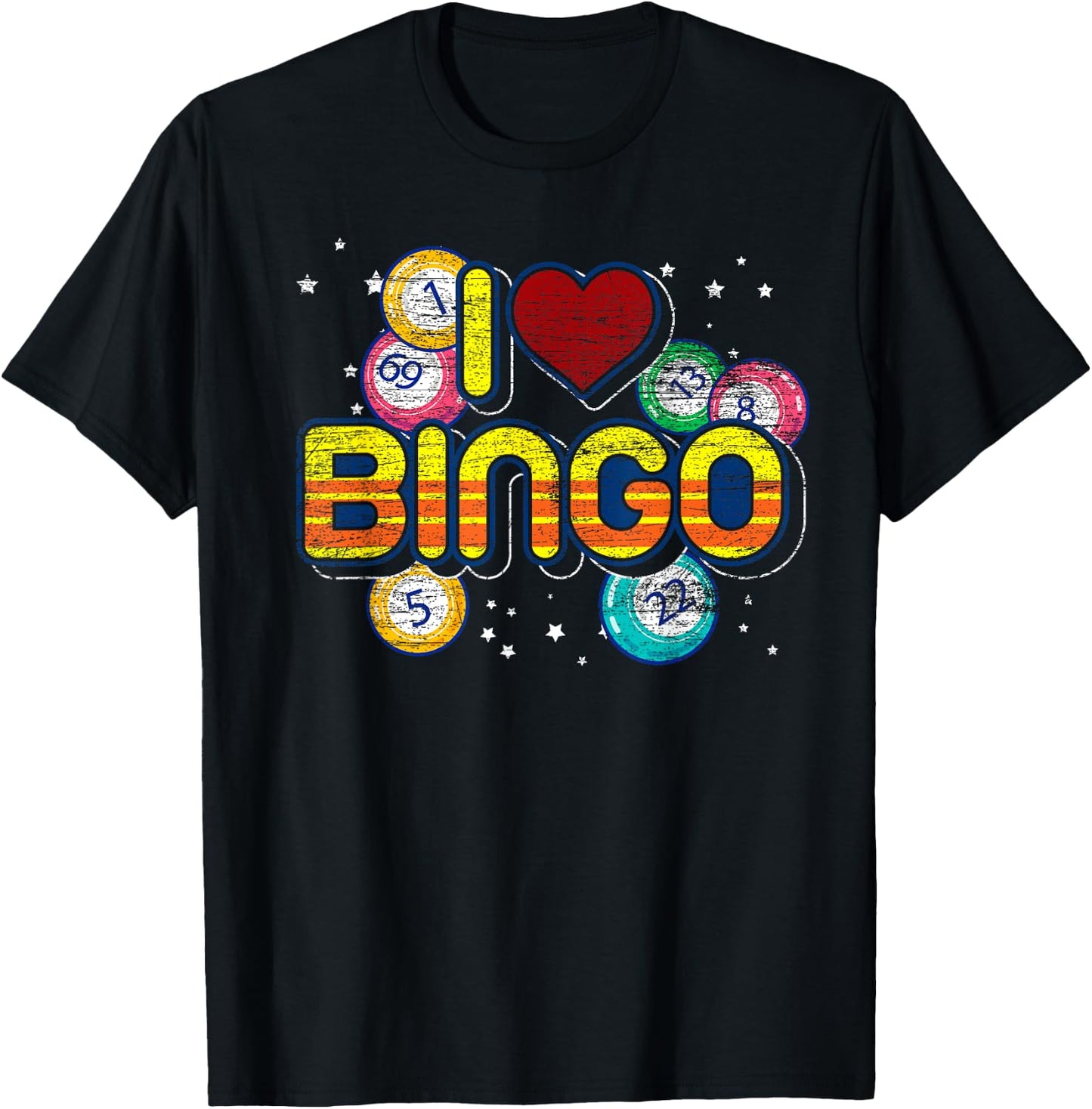 Lucky Bingo Player Gift Bingo Winner Lottery I Love Bingo T-Shirt - T-Shirt | Black