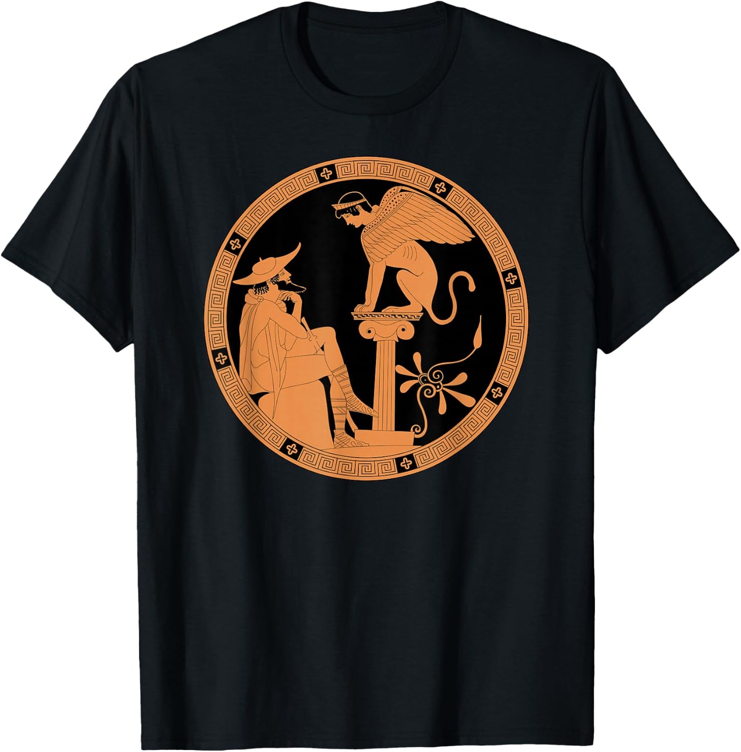 Oedipus and the Sphinx of Thebes T-Shirt - T-Shirt | Black