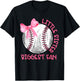 Cute Bow Coquette Little Sister Biggest Fan Baseball Girls T-Shirt - T-Shirt | Black