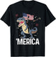 American President Lincoln T-Rex Dinosaur Flag Patriotic T-Shirt - T-Shirt | Black