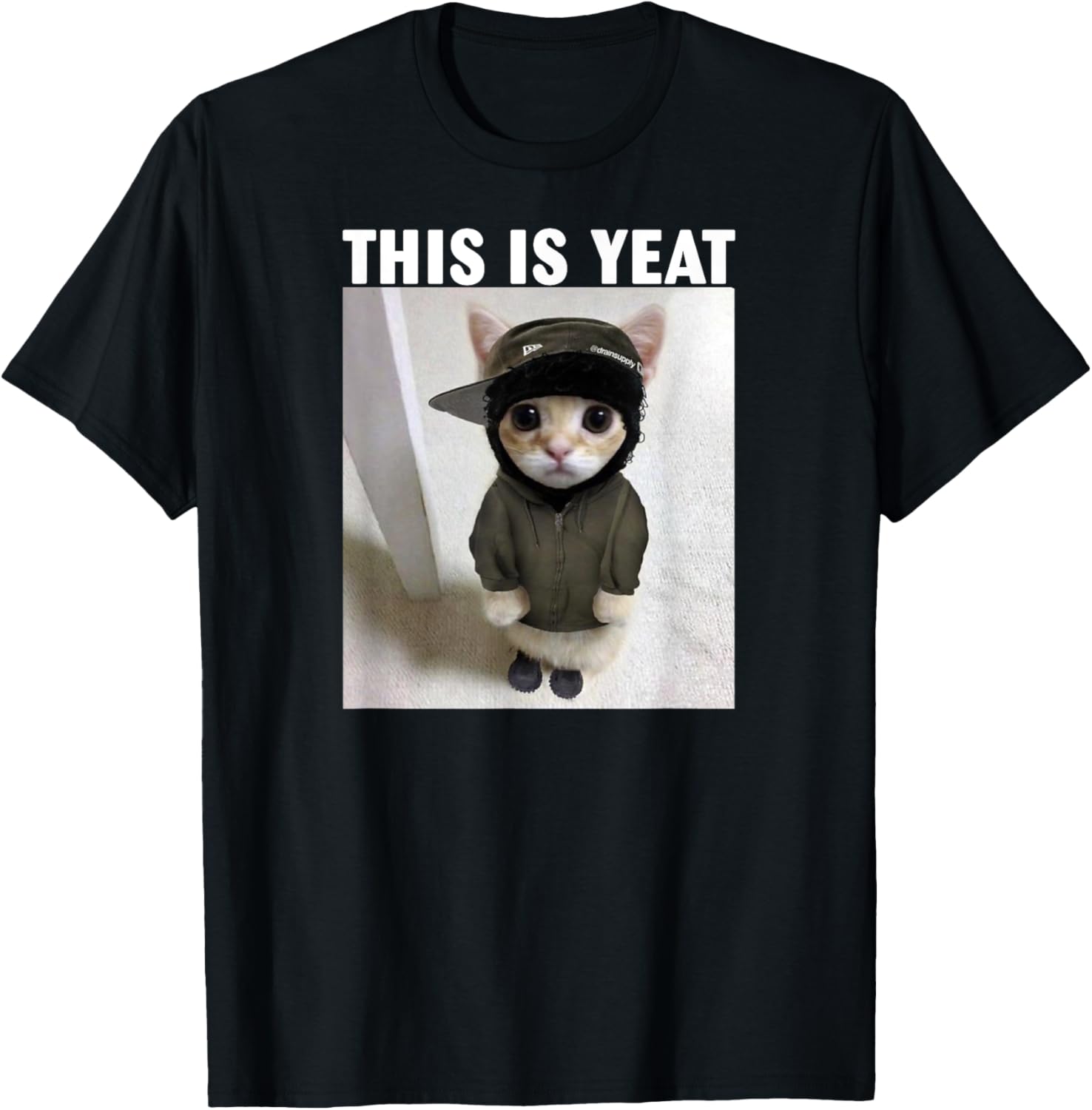 Cat This is Yeat Meme T-Shirt - T-Shirt | Black