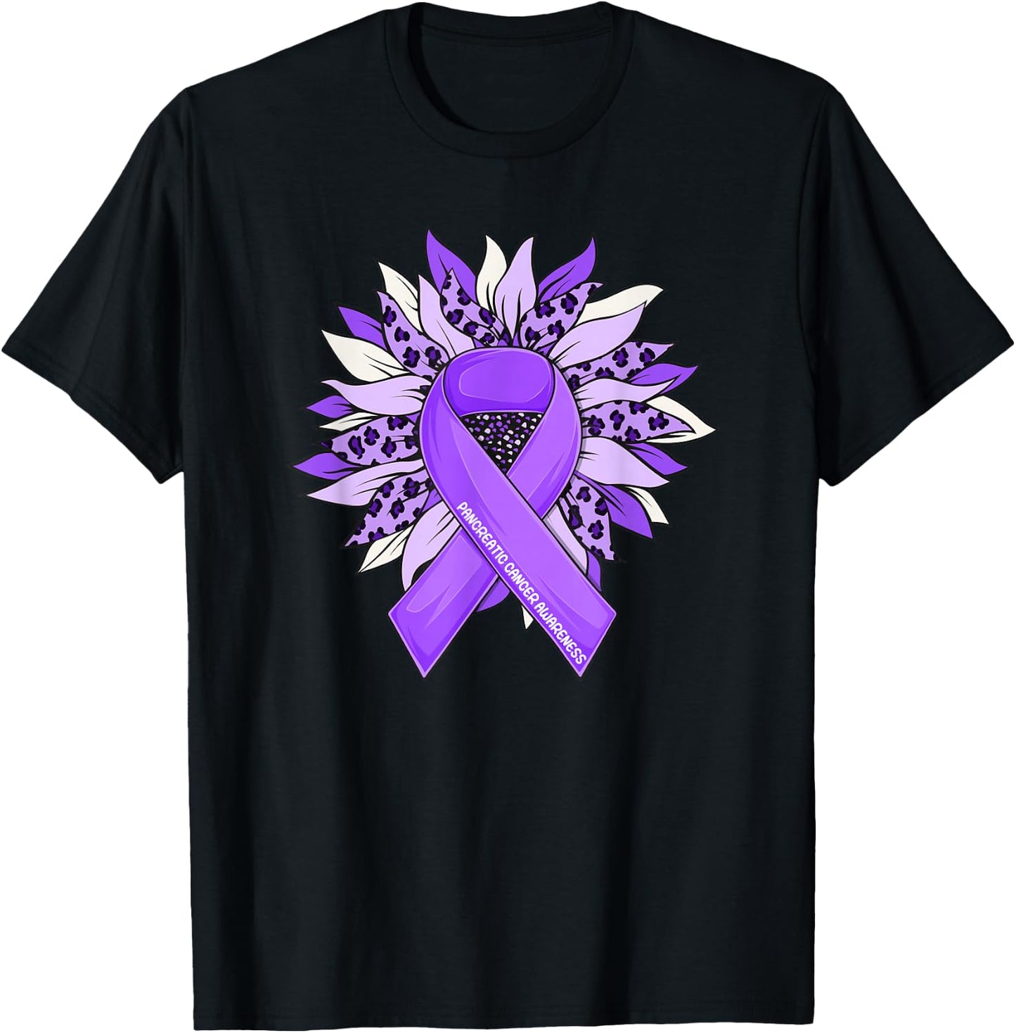 Pancreatic Cancer Sunflower Pancreatic Cancer Awareness T-Shirt - T-Shirt | Black