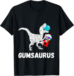 Bubble Gum Saurus Gumball Machine Chewing Dinosaurs T-Rex T-Shirt - T-Shirt | Black