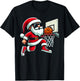 Christmas Santa Claus Dunking A Basketball Boys Kids Xmas T-Shirt - T-Shirt | Black