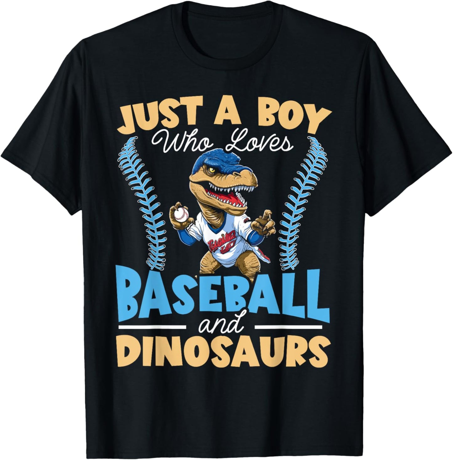 Baseball Dinsoaur Sport Lover Baseball Player Dino Fossil T-Shirt - T-Shirt | Black