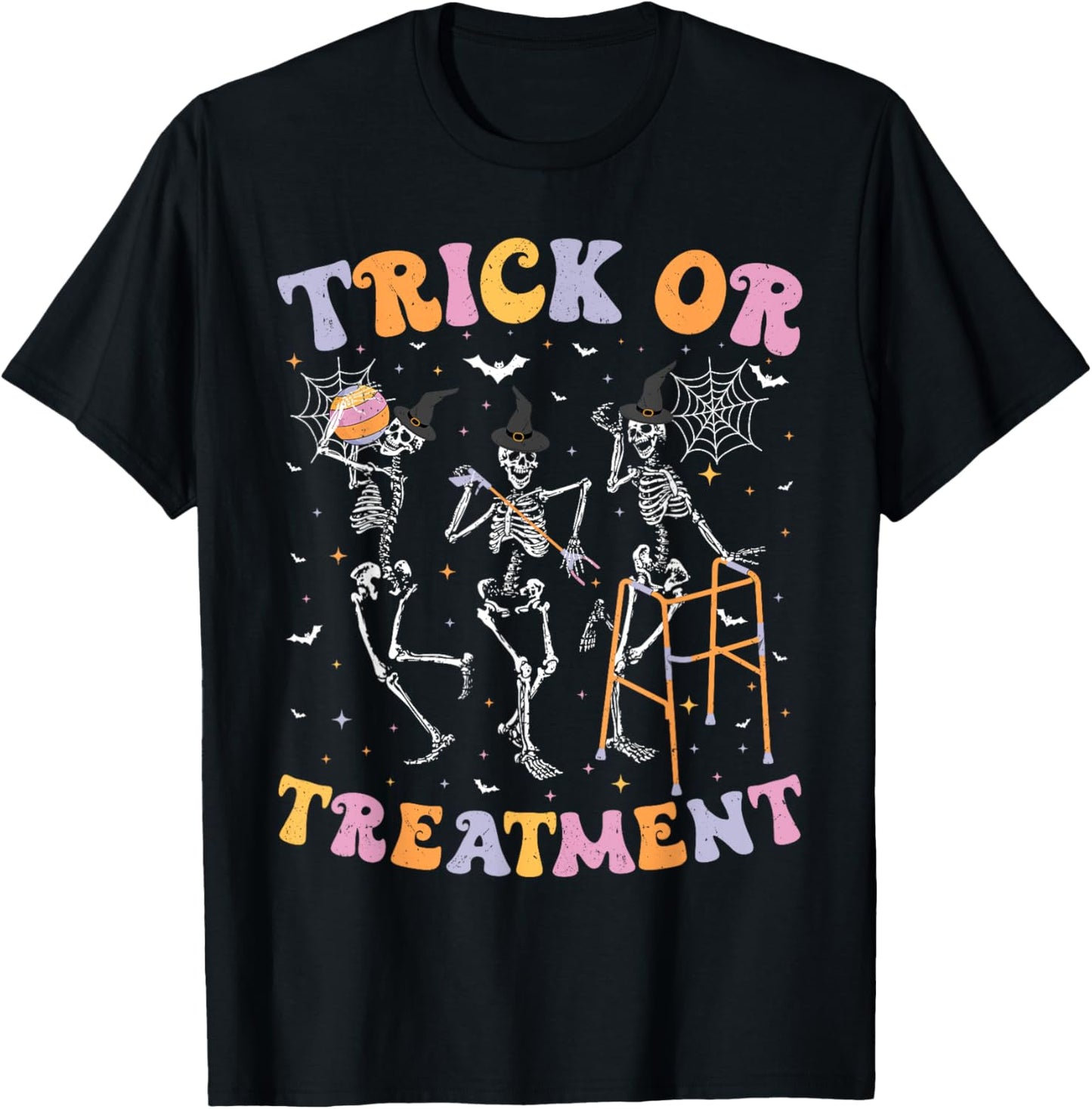 Trick or Treatment PT Physical Therapy Therapist Halloween T-Shirt - T-Shirt | Black