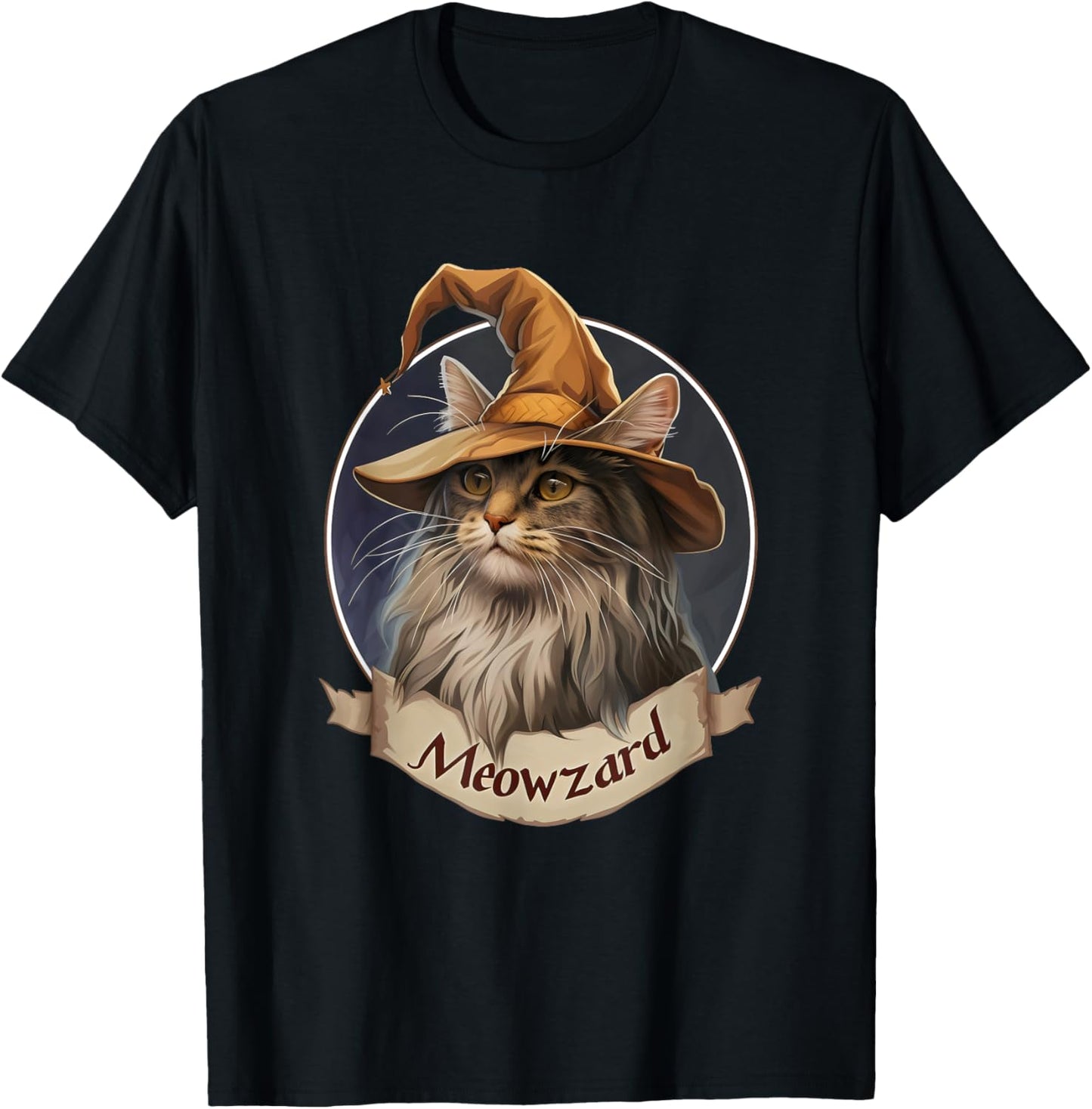 Magical Meowzard: Enchanting Halloween Wizard Cat Women Kids T-Shirt - T-Shirt | Black