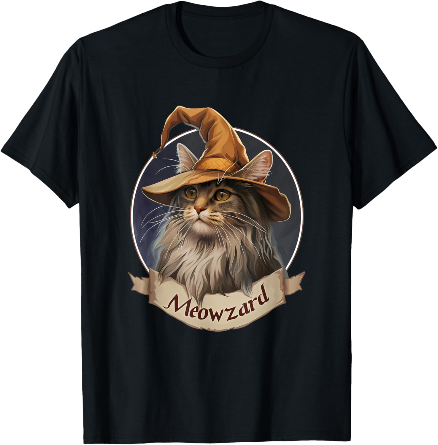Magical Meowzard: Enchanting Halloween Wizard Cat Women Kids T-Shirt - T-Shirt | Black