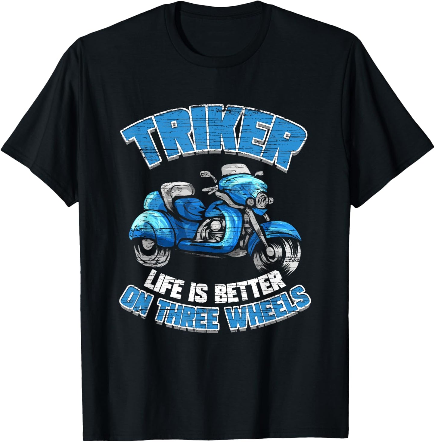 Triker Motorcycle Trike Motortrike Three Wheeler Biker Gift T-Shirt - T-Shirt | Black