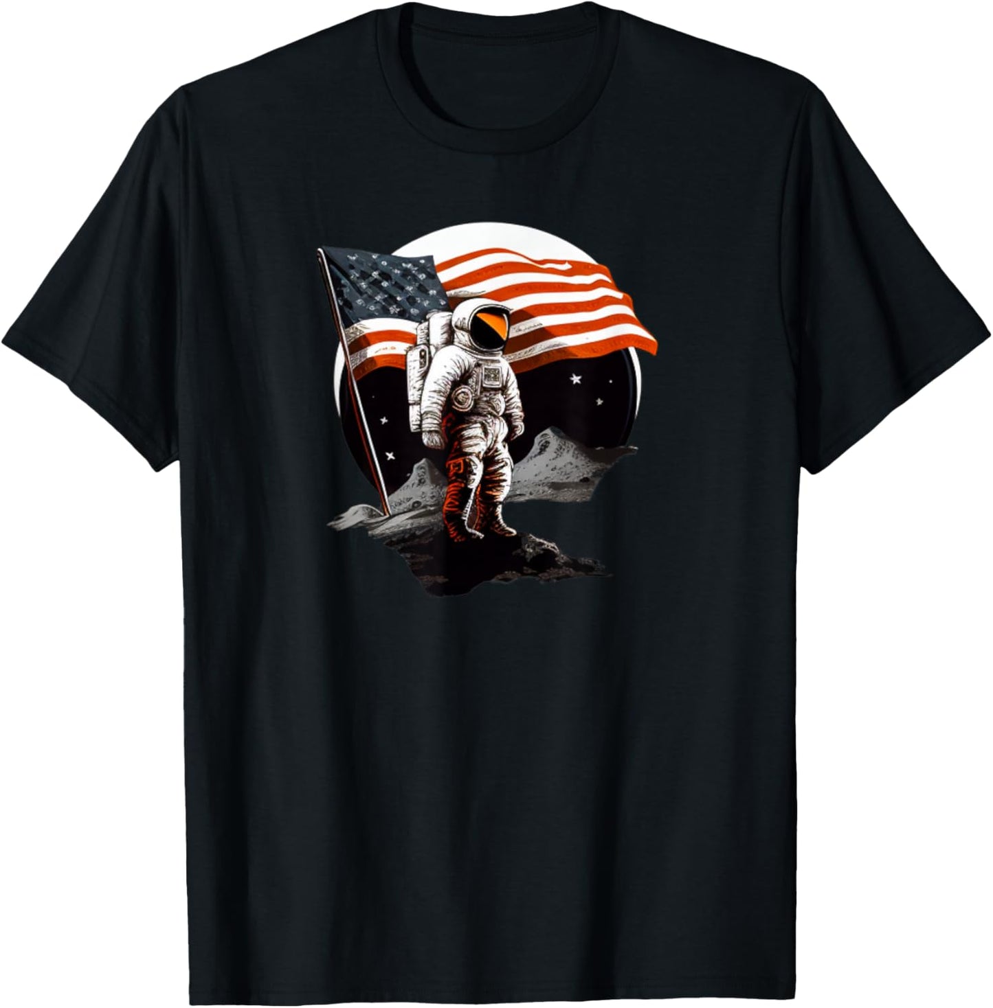 Patriotic Moon landing for Space World Lovers T-Shirt - T-Shirt | Black