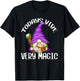 Magician Gnome And Kids Purple Wizard Gnome Grandpa T-Shirt - T-Shirt | Black
