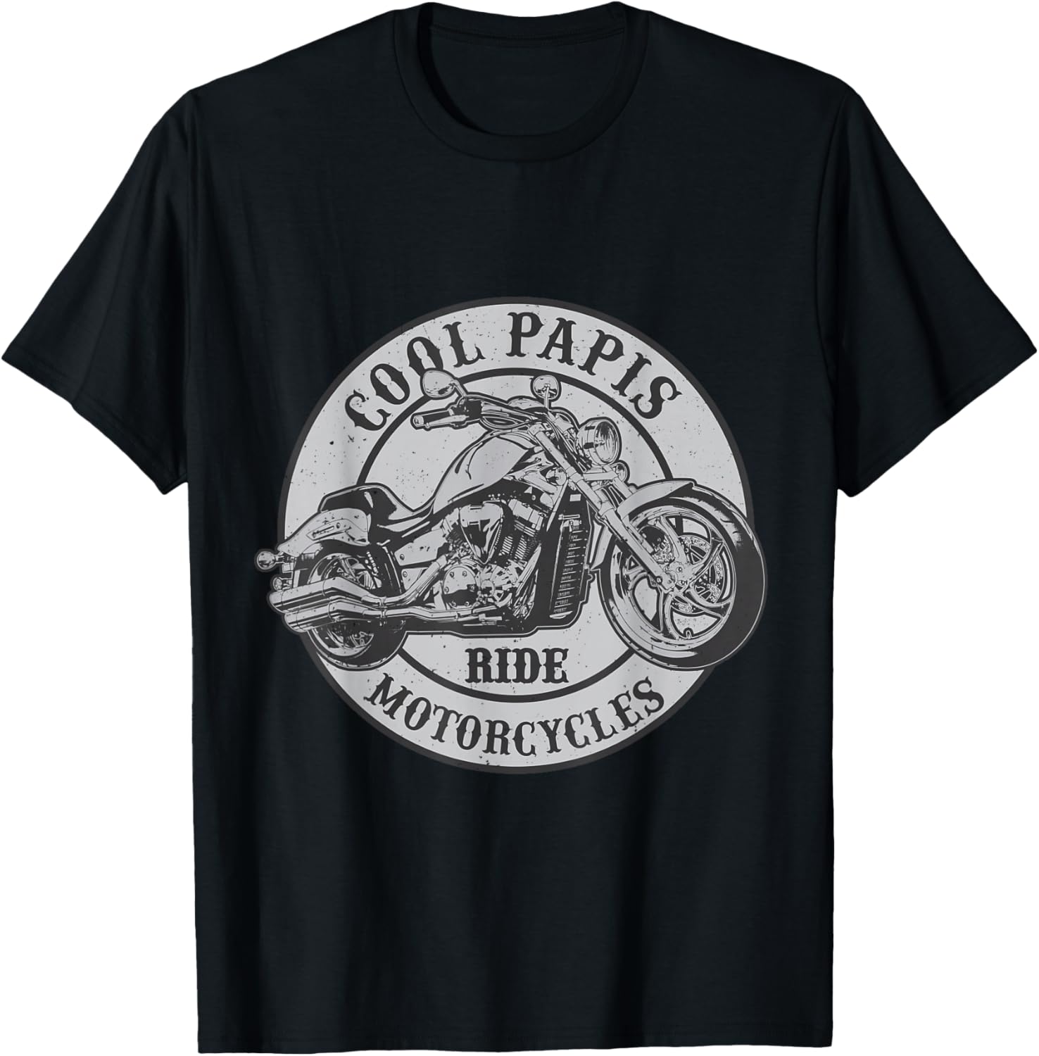 Cool Papi Ride Motorcycles Novelty Rider Papis T-Shirt - T-Shirt | Black
