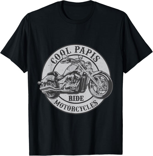 Cool Papi Ride Motorcycles Novelty Rider Papis T-Shirt - T-Shirt | Black