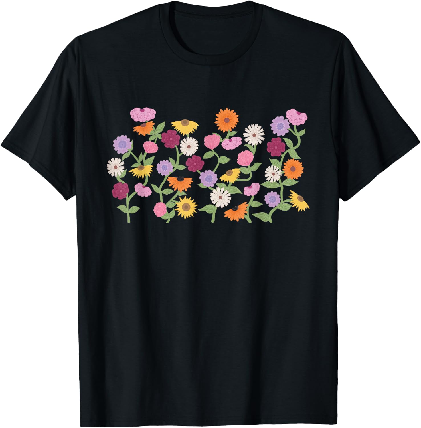 Eras Piano Flowers T-Shirt - T-Shirt | Black