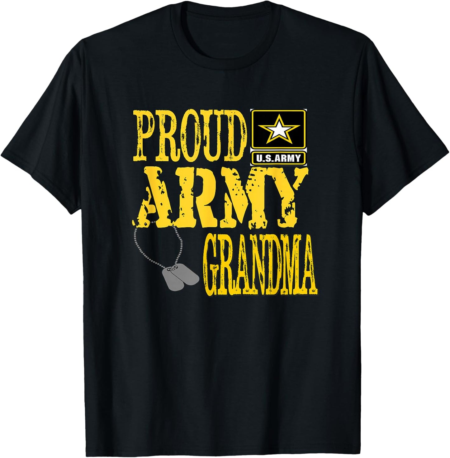 Proud Army Grandma Shirt Military Pride T Shirt T-Shirt - T-Shirt | Black