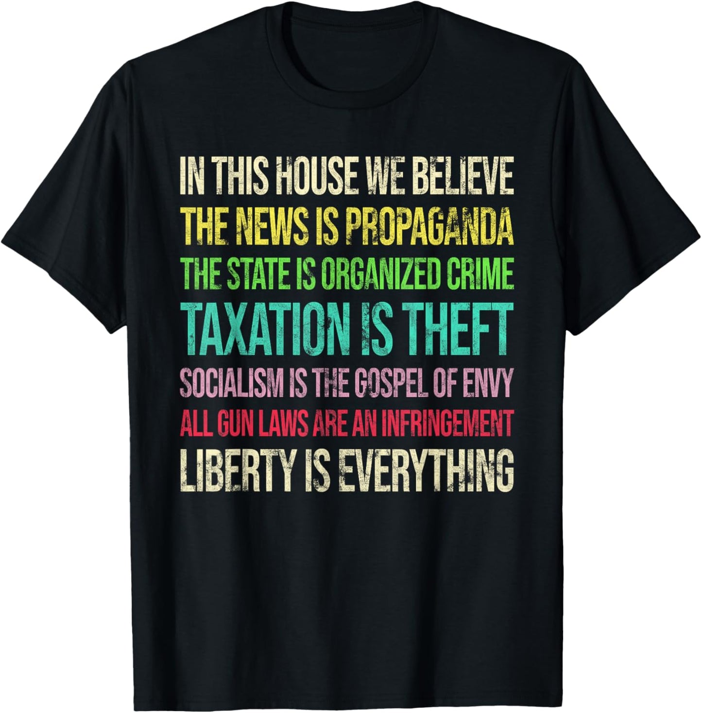 In This House We Believe The News Is Propaganda T-Shirt - T-Shirt | Black