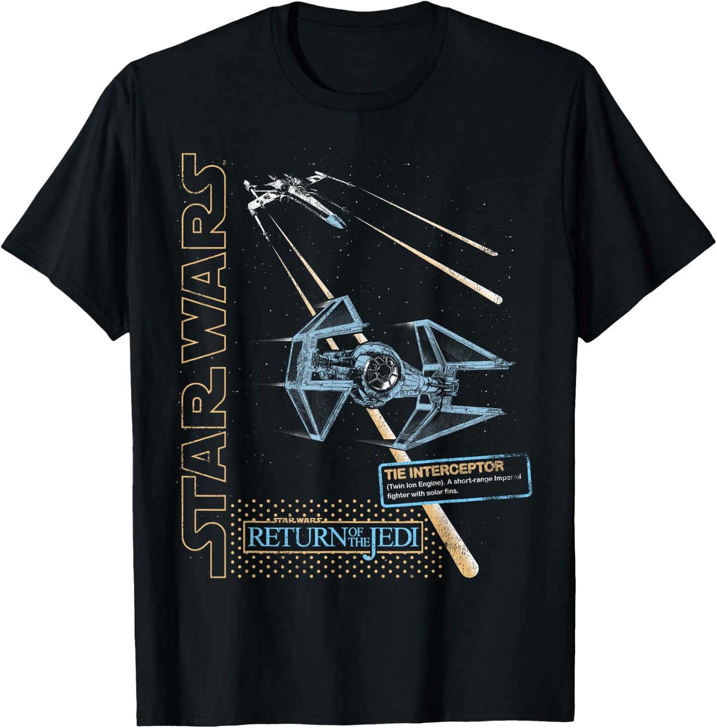 Star Wars Return Of The Jedi TIE Fighter Interception T-Shirt - T-Shirt | Black