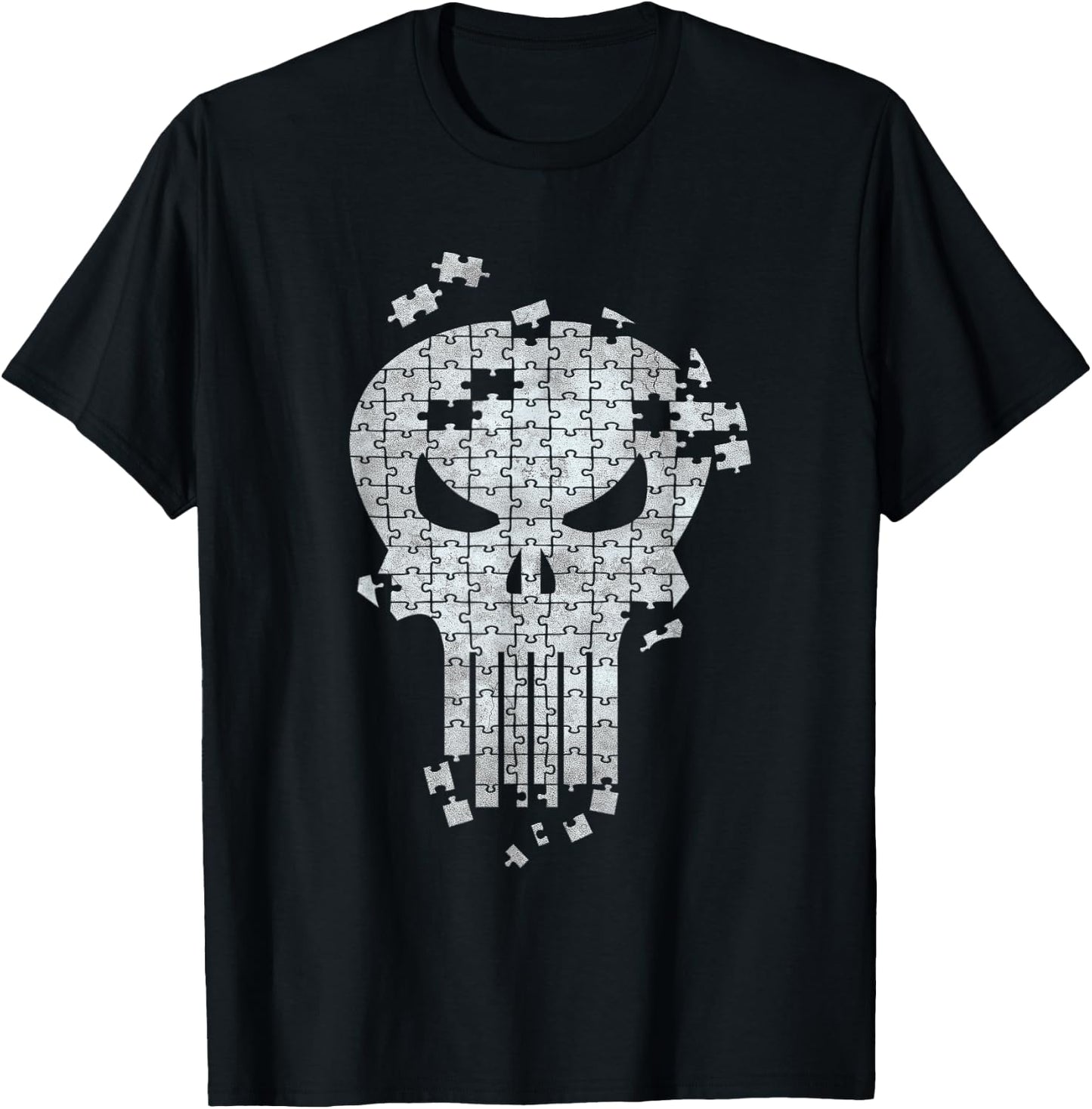 Marvel The Punisher Skull Icon Jigsaw Puzzle T-Shirt - T-Shirt | Black