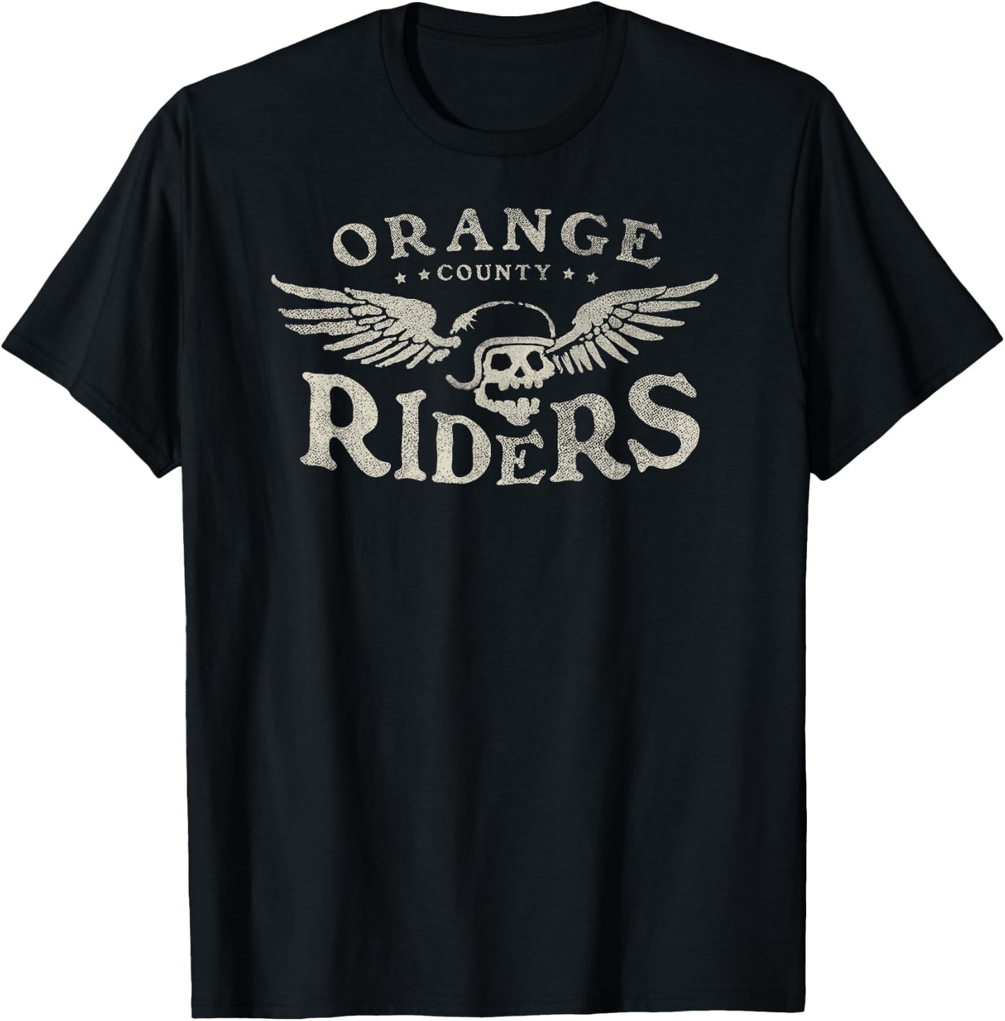 Orange County Riders - Motorcycle Skull Wings T-Shirt - T-Shirt | Black