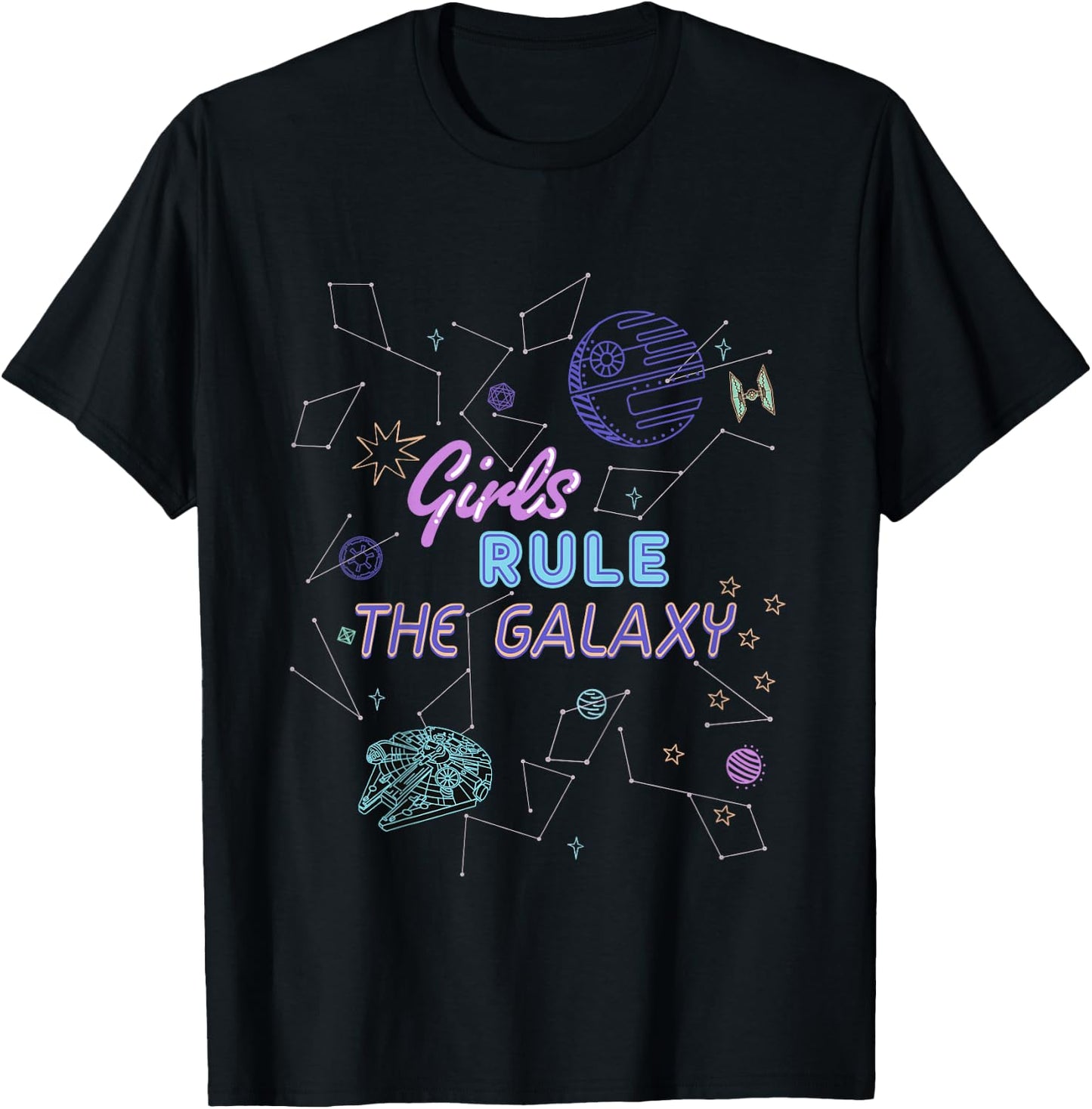 Kids Star Wars Girls Rule the Galaxy Girls' T-Shirt - T-Shirt | Black
