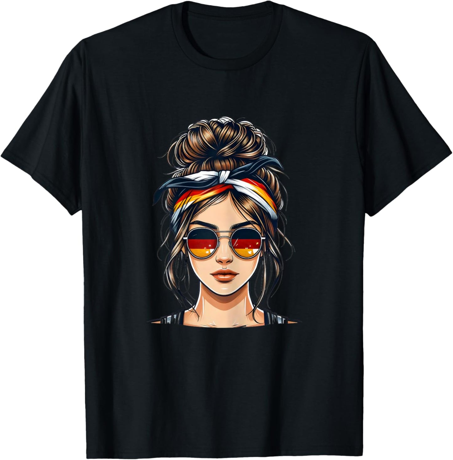 German Girl Deutsches Mädchen Deutschland Flagge T-Shirt - T-Shirt | Black