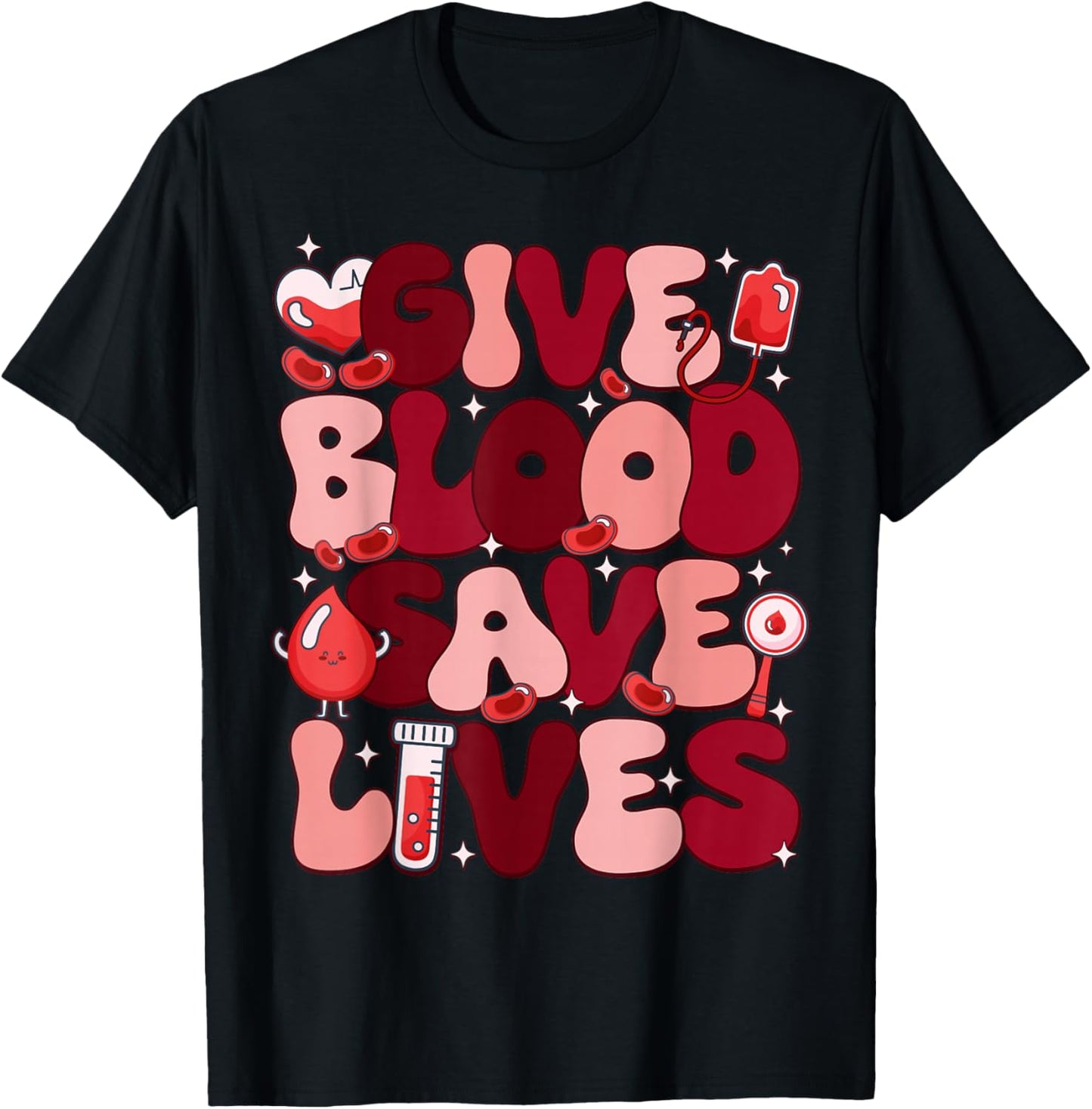 Give Blood Save Lives Blood Donation World Blood Donor Day T-Shirt - T-Shirt | Black