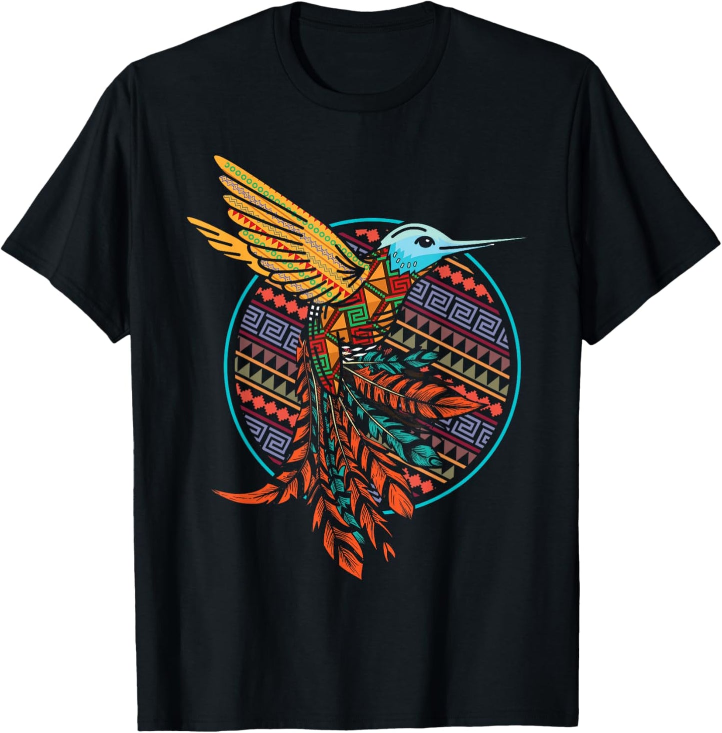 InGENIUS Native American Indian Day Shirts & Gifts Hummingbird Tribal Art Native American Indian Indigenous T-Shirt - T-Shirt | Black