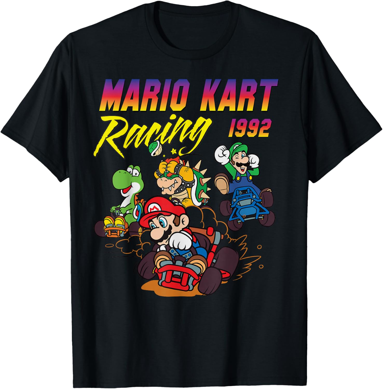 Mario Kart Racing 1992 Group Shot T-Shirt - T-Shirt | Black