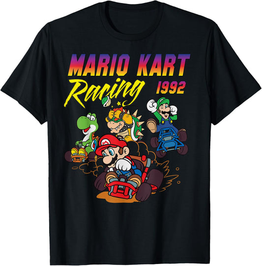 Mario Kart Racing 1992 Group Shot T-Shirt - T-Shirt | Black