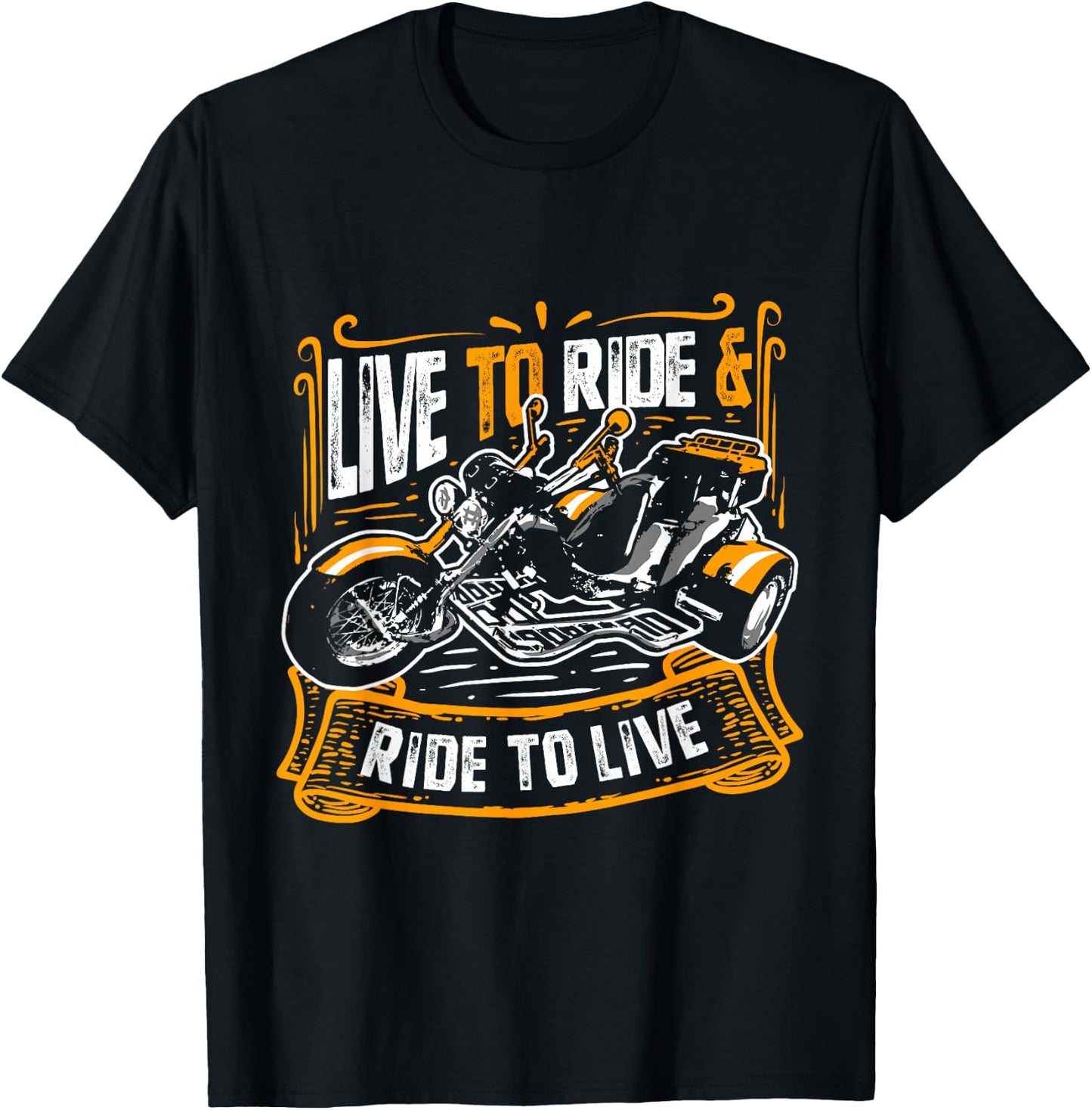 Live To Ride & Ride To Live Triker Trike Bike T-Shirt - T-Shirt | Black
