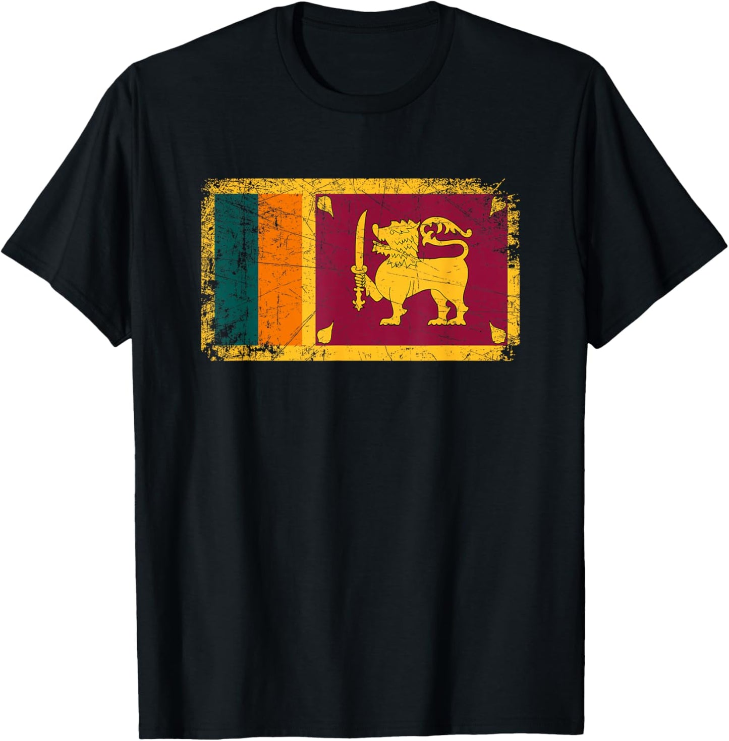 Vintage Made In SRI LANKA SRI LANKAN Flag Gift T-Shirt - T-Shirt | Black
