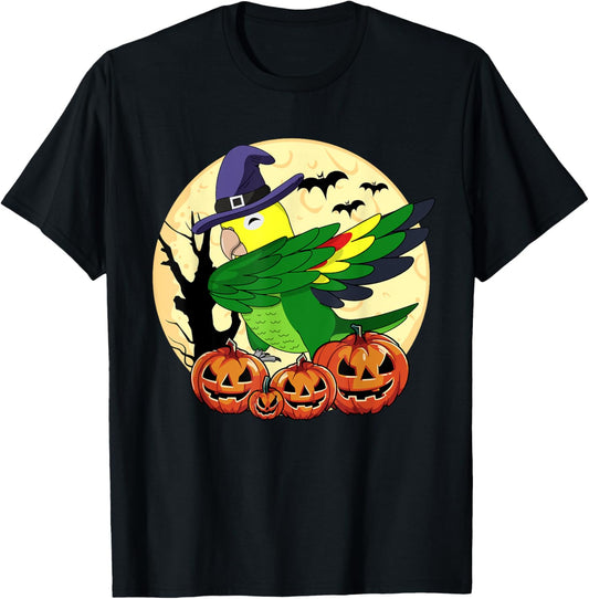 Dabbing Halloween Parrot I Double Yellow-headed Amazon T-Shirt - T-Shirt | Black