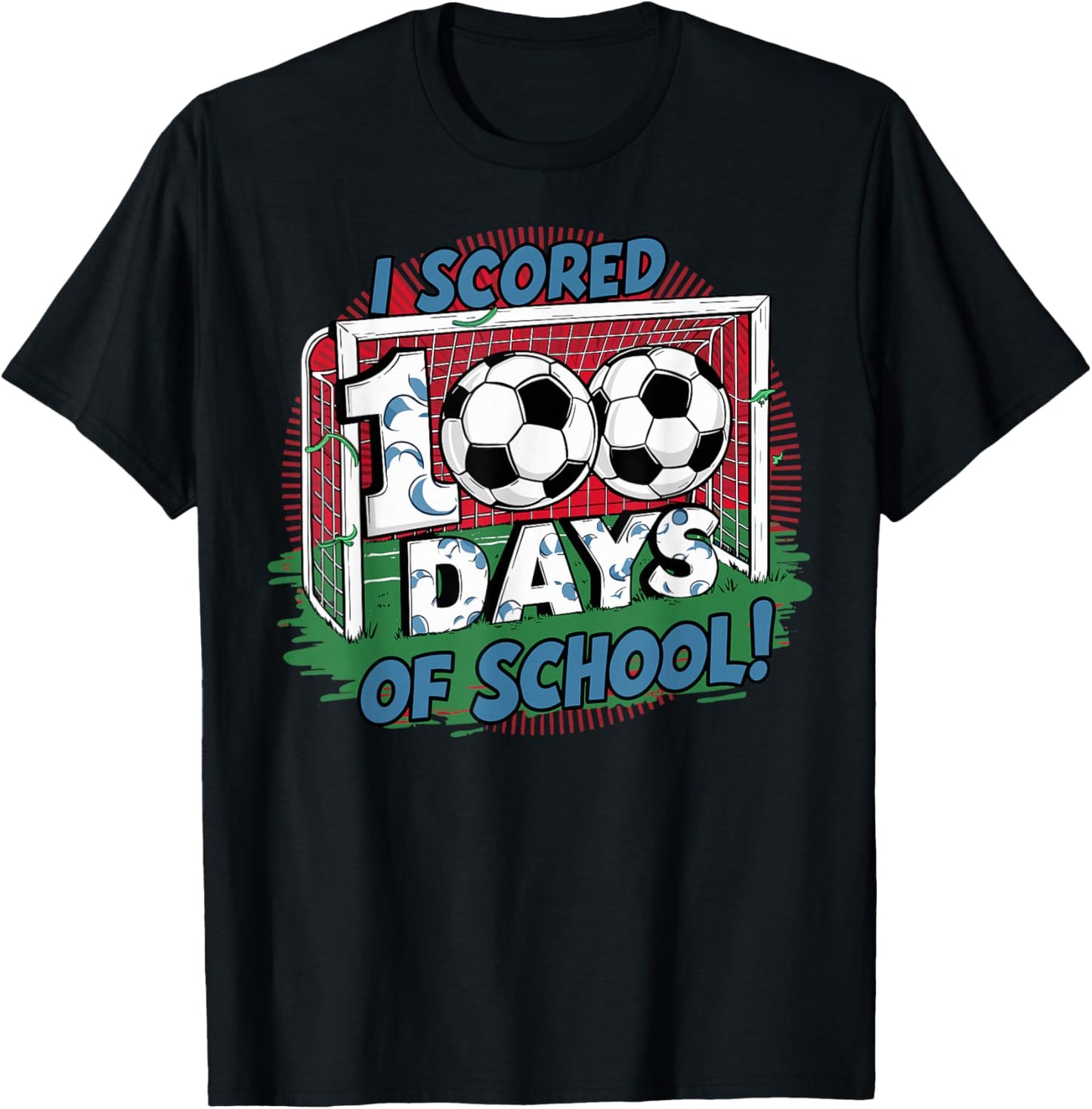 I Scored 100 Days Of School Soccer Player Smarter Sport Boys T-Shirt - T-Shirt | Black