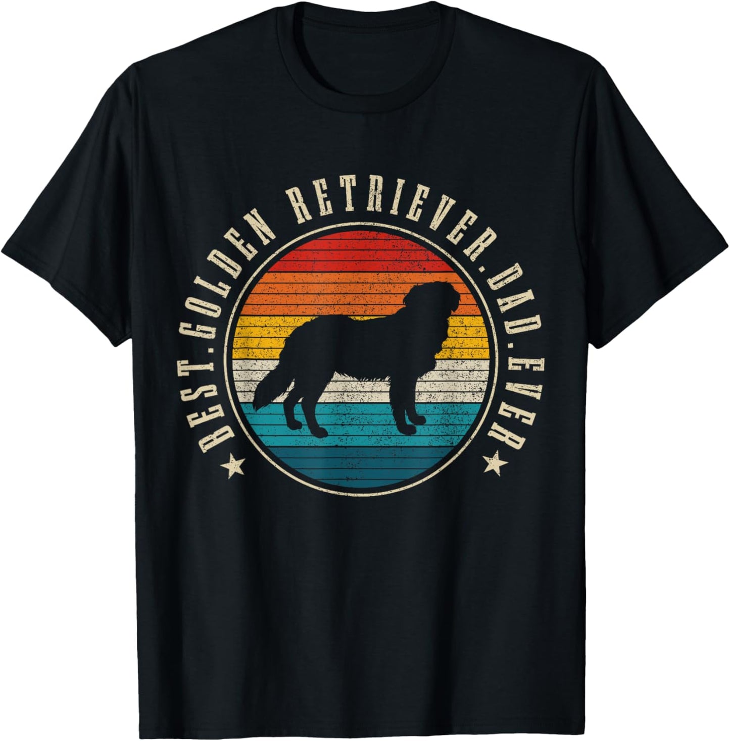 Best Golden Retriever Dad Ever Funny Dog Owner Vintage Men T-Shirt - T-Shirt | Black