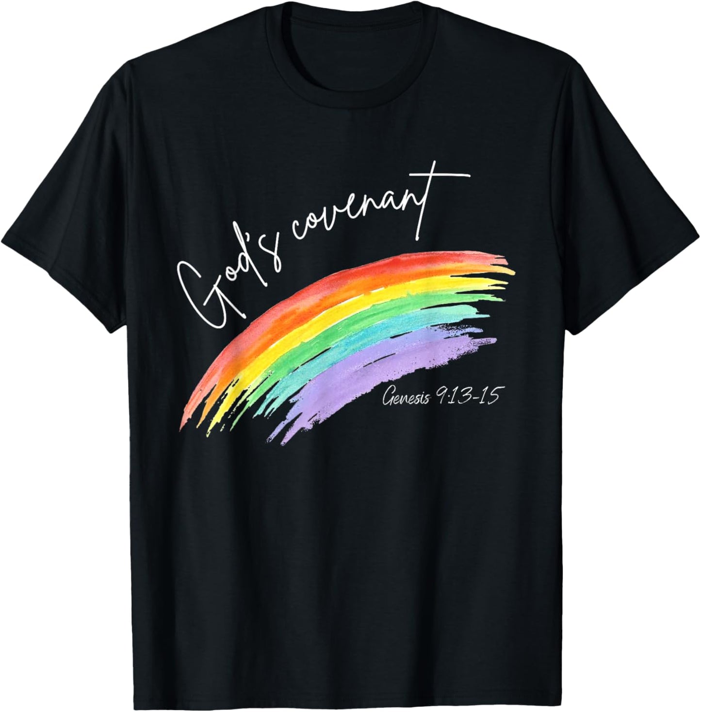 God's Covenant Genesis 9:13-15 Rainbow God's Believers T-Shirt - T-Shirt | Black