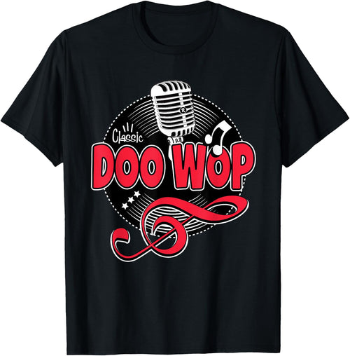 Doo Wop Shirt 50s Sock Hop Rockabilly Vintage Microphone