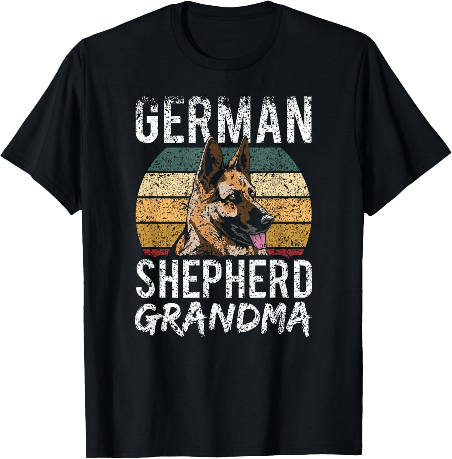 German Shepherd Grandma Dog Breed Puppy Lover Grandmother T-Shirt - T-Shirt | Black