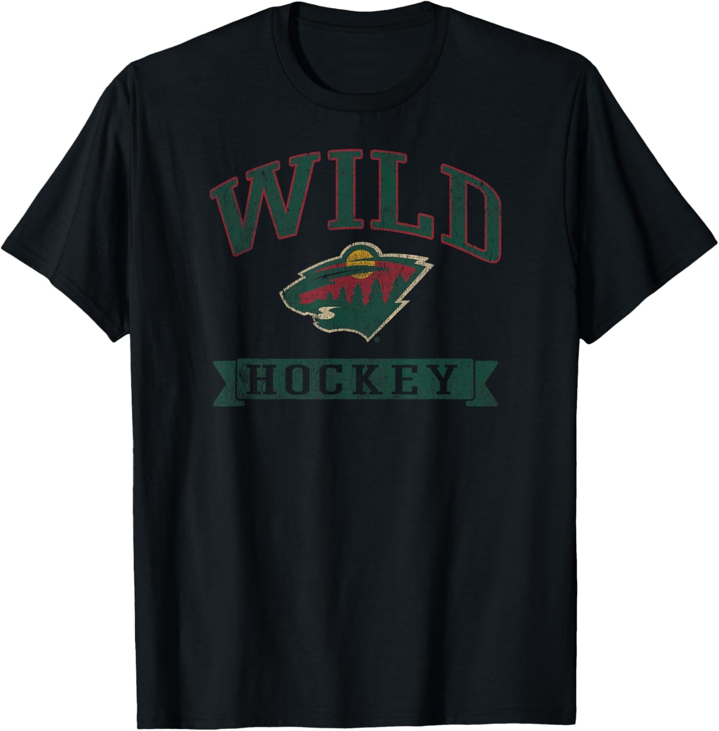 Minnesota Wild Vintage Hockey White Officially Licensed T-Shirt - T-Shirt | Black