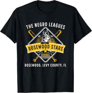 Vintage Rosewood Stars 1923 Baseball Team Negro League FL T-Shirt - T-Shirt | Black